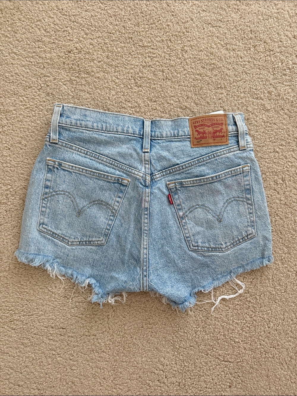 Levi's Light Blue Washed Denim Cutoff Shorts